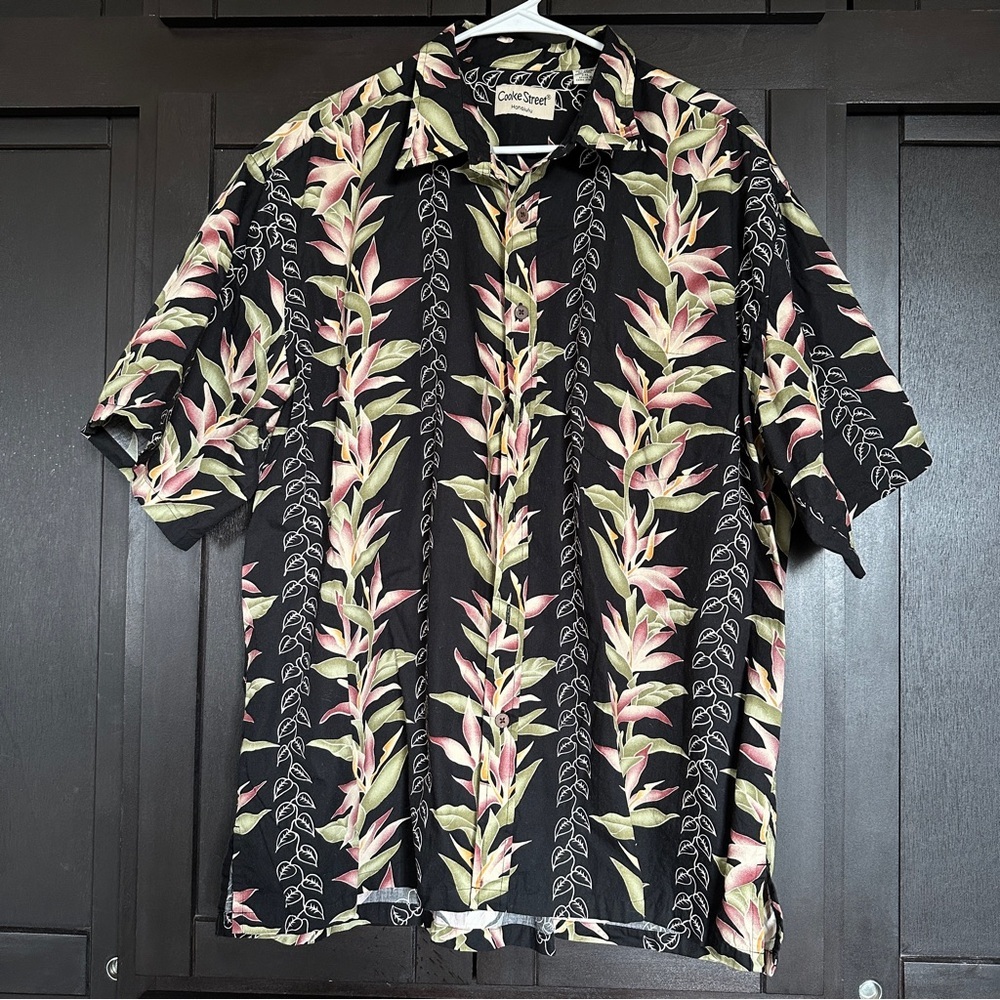 Cooke Street Men's 2XL Short Sleeve Shirt Hawaiian Print Black Bird of P…